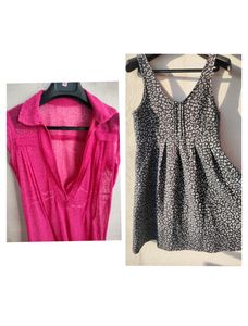 V Neck Mini Dress And Pink Shrug