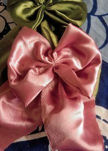 Green Satin Hair Bow