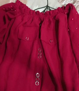 Red Off-Shoulder Top