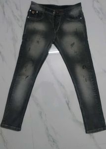 Stylish Distressed Gray Jeans