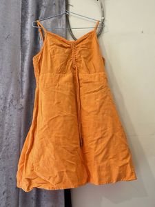 Orange Sundress with Drawstring