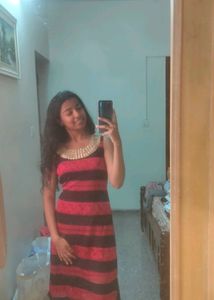 Striped Sleeveless Party Dress