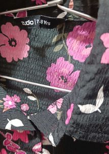 Floral Print Button Down Kids Dress