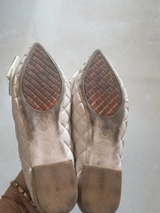 Cream Colour Bellies With Studded Bow