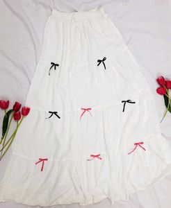Tiered Korean Bow Coquette Skirt
