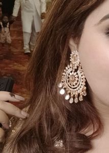 Elegant Gold & Crystal Statement Earrings