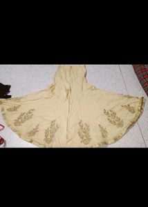 Long Koti With Crop Top Palazzo Triple Set