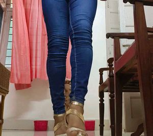 Sparkly Gold Heels-Uk Size38 (7 Size Foot (5.5Inch