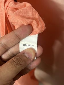 Aurelia Coral Color Printed Kurta