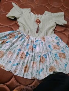 Girls Floral Dress with Pendant
