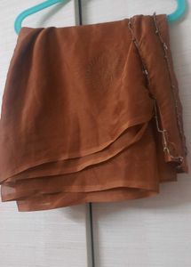 4 shawls/scarfs-blue,white,black,all netted.1brown