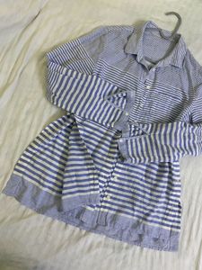 Striped Blue Shirt Fits S-M