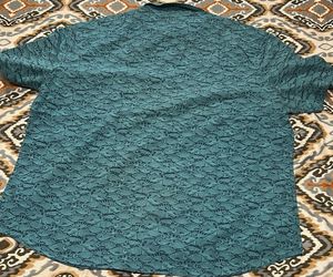 Marks &amp; Spencer Fish Printed Sea Green Shirt