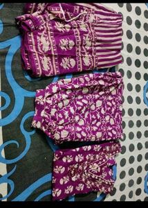 Purple Printed Kurta Set