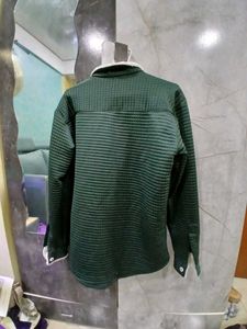 Green Quilted Jacket with Sherpa Collar