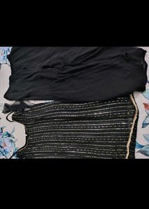 Black &amp; Gold Kurta Set