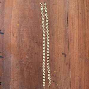 Gold Pleated Anklet