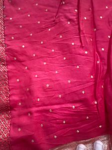 Pink Polka Dot Fabric with Border