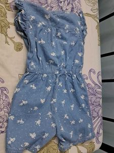 Floral Denim Jumpsuit