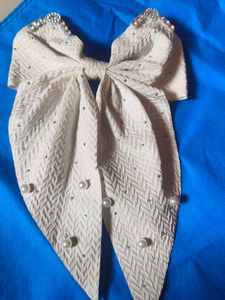 Pearl &amp; Rhinestone Bow Clip