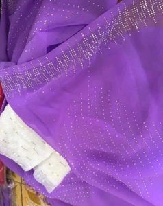 Lavender Georgette Saree &amp; Separate Blouse Piece