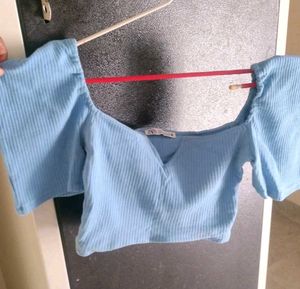 Zara sky blue top