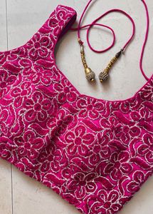 Embroidered Pink Blouse