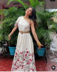 Floral One-Shoulder Maxi Dress