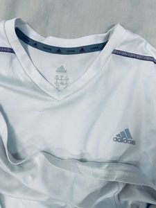 Adidas Unisex White Long Sleeve T-shirt