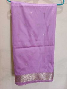 Silver Border Saree With Blouse
