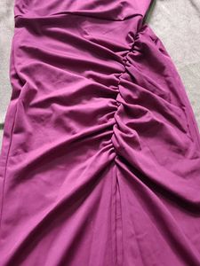 Wine Ruched Party Dress