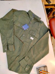 Olive Green Double Pocket Casual Shirts or Jackets