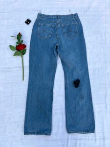 solid light blue jean