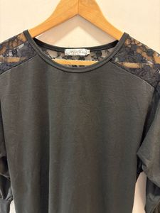 Black Lace Shoulder Top
