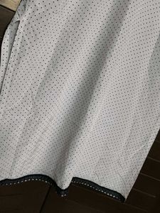 Women White black Polka Dot Printed Straight Kurta