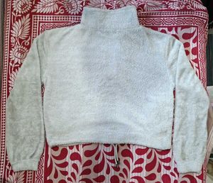 Grey Fuzzy Faux Fur Tailored Jacket