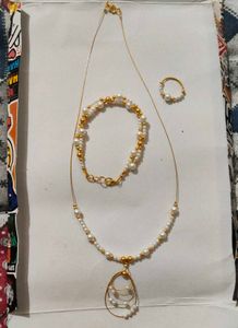 ❤️Pearl &amp; Gold Jewelry Set