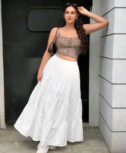 White Tiered Maxi Skirt