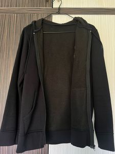 U S Polo Assn Women Black Front Open Sweatshirt