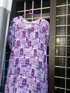 Purple Printed night dress