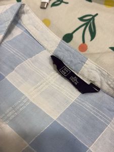 Blue &amp; White Checked Top