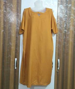 Mustard Cold Shoulder Dress