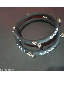 Colorful febric Square and round Bangle Set of 24