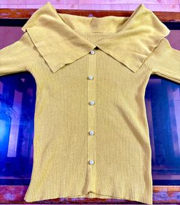 Mustard Yellow Ribbed Knit