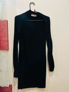 Black Turtle Neck Bodycon Dress