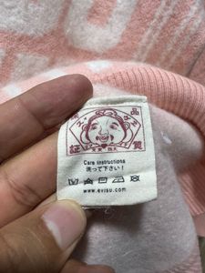 Evisu Womens Pink Rabbit Wool Sweater