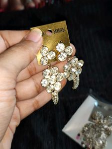 Vintage Rhinestone Dangle Earrings