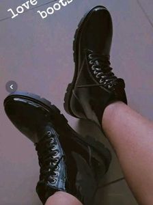 Black Patent Leather Boots