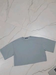 Grey Cropped T-Shirt