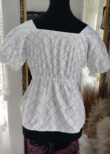 Patterned White Top